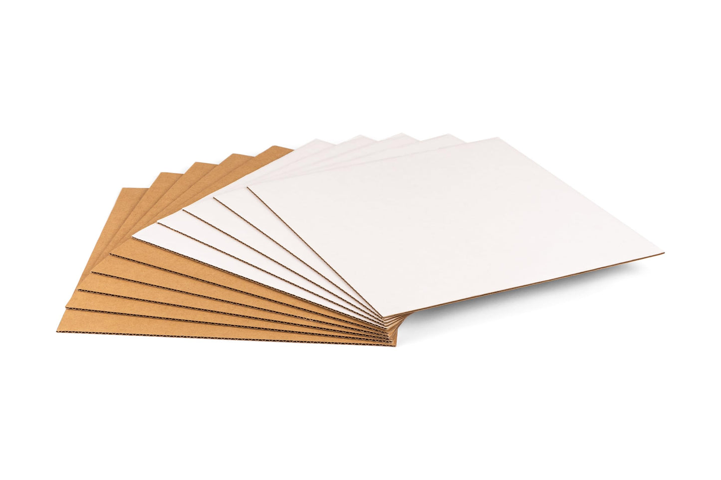 Jiazalpak 12.5x12.5 Inch Corrugated Cardboard Sheets Insert Pads for 12-inch LP Record Mailers, 1/8" Thick, One-Side White Protective Pads for Packaging, Crafts & DIY, 25 Pack