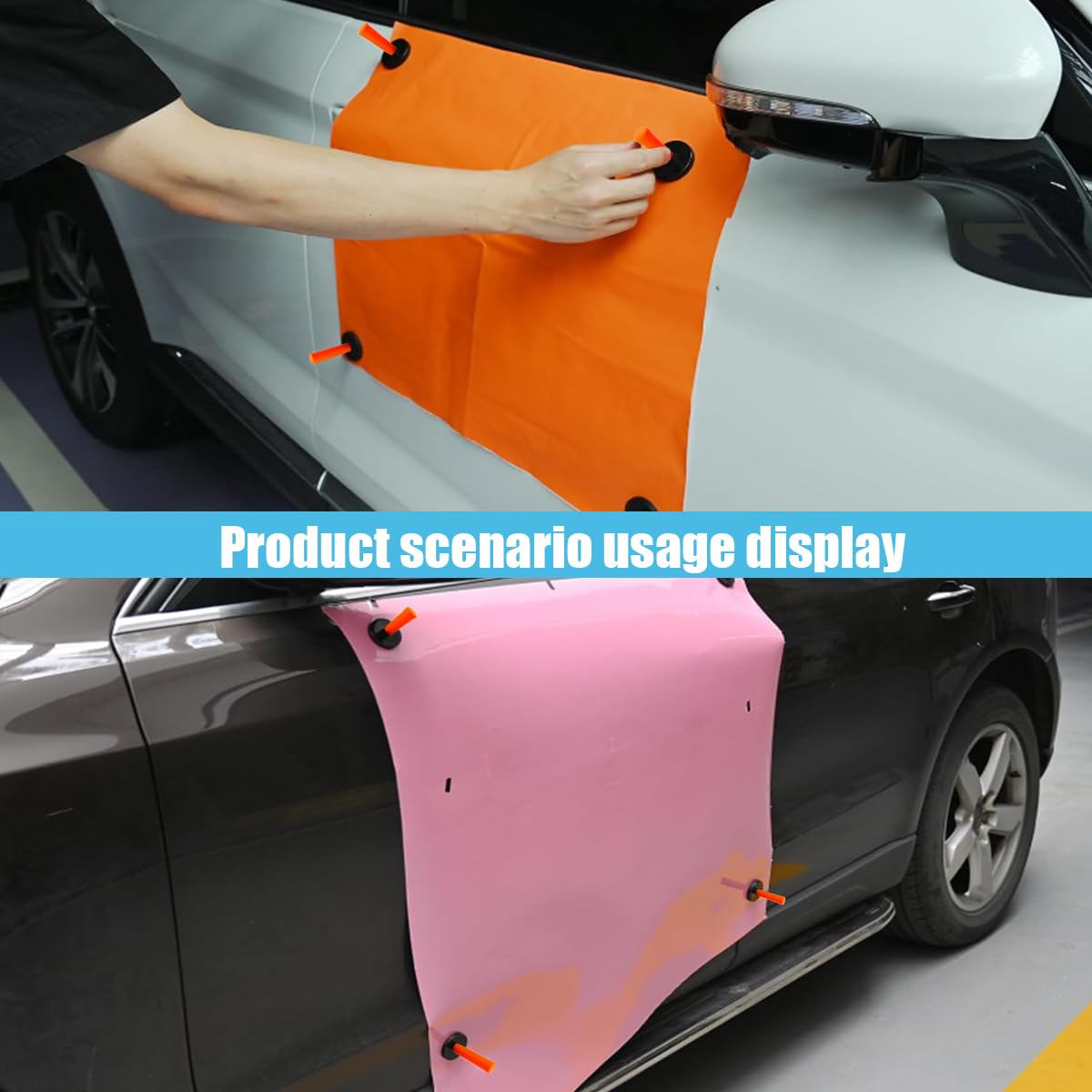 Car Wrap Gripper Magnets Holder Tint Tool, Auto Magnetic Position Tool Vinyl Film Magnet Fixators for Car Wrapping, Sign Vinyl, Window Tint & Crafts Sign Making Vinyl Tools (Orange-8PCS)