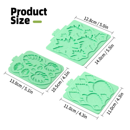 KALAIEN Leaf Molds Silicone,Leaves Chocolate Mold Leaf Fondant Molds Silicone for Clay Crafts Air Dry,3D Candy Gumpaste Moulds Set of 3