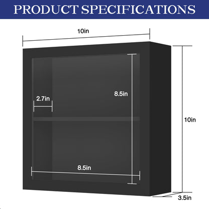 An&He 10x10 Shadow Box Frame Engineered Wood | with a 2.7" Usable Display Depth | Includes Acid-Free Backing Board, UV Resistant Acrylic, and Hanging Hardware-Black