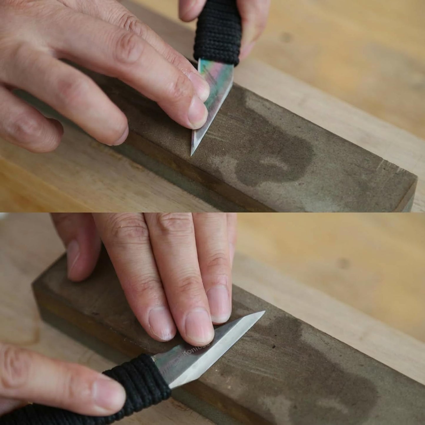 Konload Kiridashi Knife Right Hand for Woodworking, Marking, Scribing, Carving, Whittling, Professional Handmade Kiridashi Knife-Black