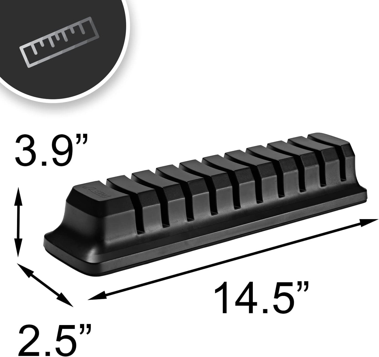 Hat Organizer for Baseball Caps, Holder for 10 Caps, No Install Required Closet Rack System - Black