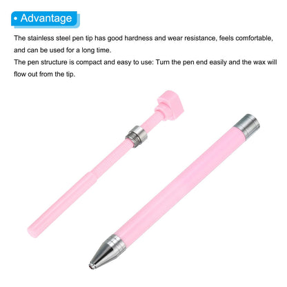 PATIKIL Diamond Art Pen with Wax, Diamond Art Accessories Refillable Wax Pen with 20Pcs Wax for Diamond Art Nail DIY Craft, Pink