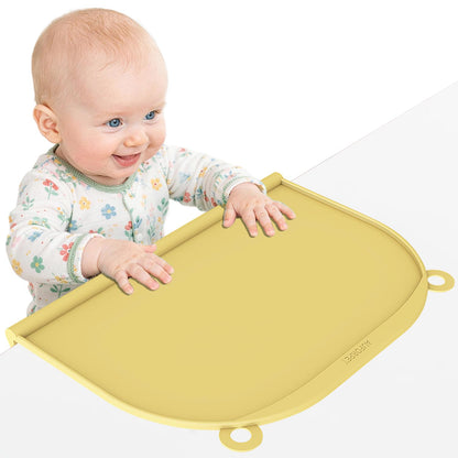 Large Silicone Suction Table Mat, 17" x 12" Thick Placemat with Edge-Bumper, Raised Edge Leakproof, Non-Slip for Kids Toddler Baby Essentials Dinning, Restaurant Eating, Plates, Art, Craft & Painting