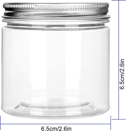 24Pack 6 oz Empty Plastic Jars with Lids - Clear, Wide Mouth, Airtight Gift & Food Jars for Travel, Home, Kitchen