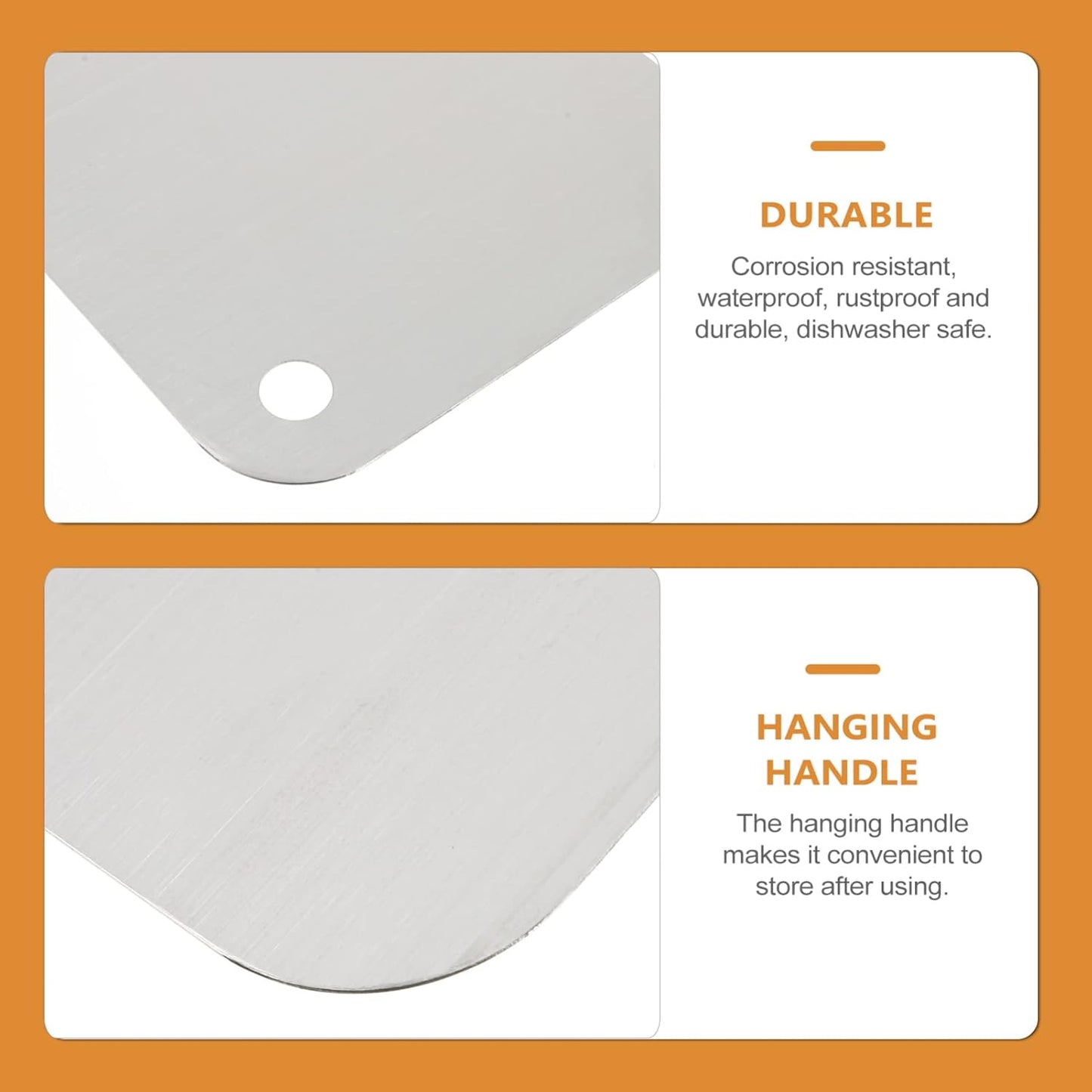 Stainless Steel Chopping Tray, Heavy Duty Cutting Board, Stainless Steel Board for Chopping