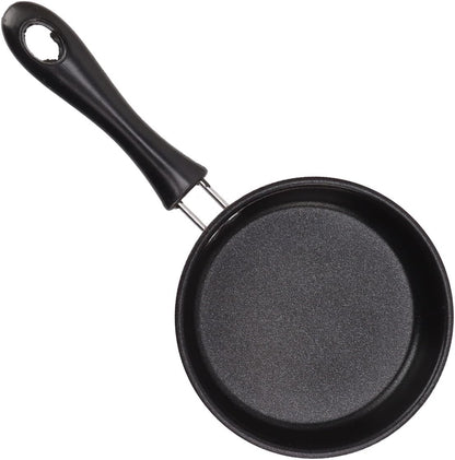 Mini Frying Pan, Stainless Steel 12cm Eggs Pancakes Induction Pot with Long Handle (Pink)