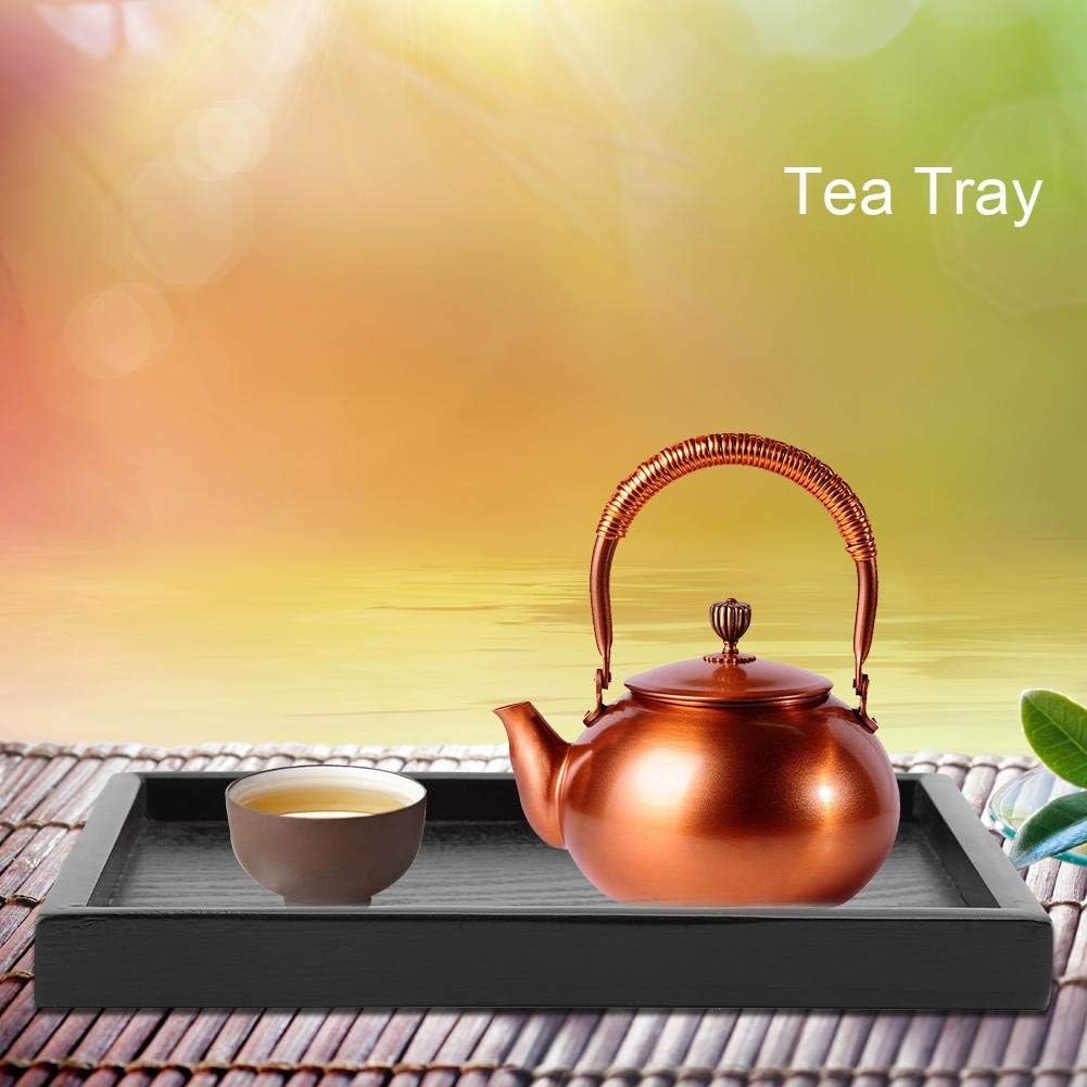 Solid Wood Serving Tray Rectangle Shape for Tea, Coffee, Drinks, Snacks, Meals, Breakfast, Dining Tableware (8.66 x