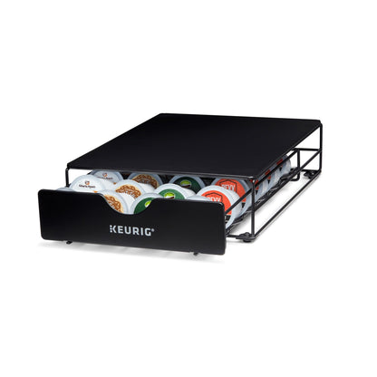 Keurig Slim Non-Rolling Storage Drawer, Coffee Pod Storage, Holds up to 24 Keurig K-Cup Pods, Black, Storage Drawer - 24ct, 9.2 x 3.3 x 12.2 inches