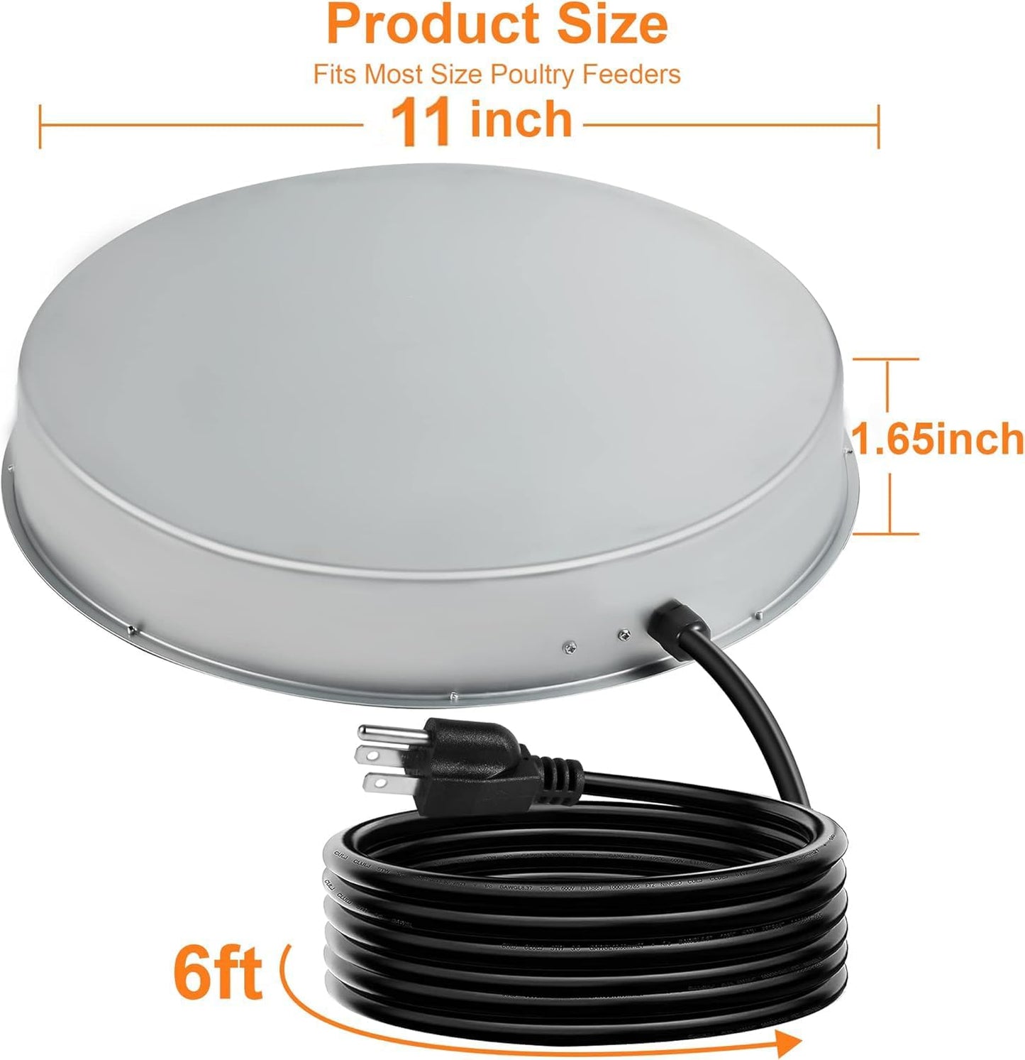 6 125W Poultry Chicken Water Heater: Chicken Water Heater Base for Winter, for Plastic/Metal Poultry Watere Under