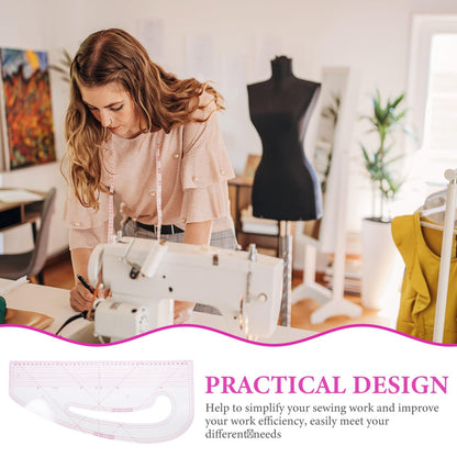 Angoily Sewing Ruler 16.9 Inch French Curve Tailors Ruler for Pattern Making Fabric Designing and Craft Drawing