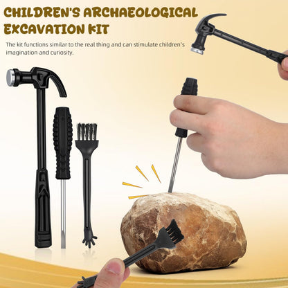 Gadpiparty 2 Sets Experiment Toy Digging Tools for Kids Dinosaur Dig Tools Kit Educational Learning Toy Digging Chisel Excavation Tool Hammer kit for Gems Fossils