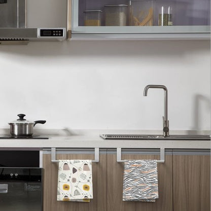 9" Over The Cabinet Towel Bar Holders, Handing Towel and Washcloth Rack for Bathroom and Kitchen, Stainless Steel, 2 Pack (Sliver)