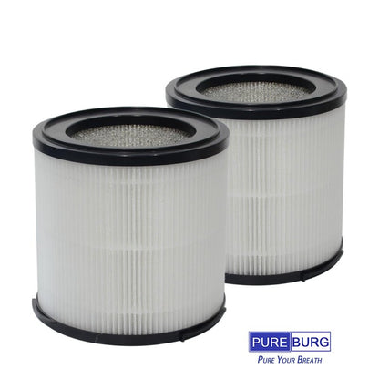 PUREBURG Replacement Filter Compatible with Morpilot, Keenstone,ASLOTUS ELITUN Safe-Mate KJ130V1 Air Purifiers, H13 HEPA Activated Carbon 2-Pack Air Clean Dust VOCs Odor