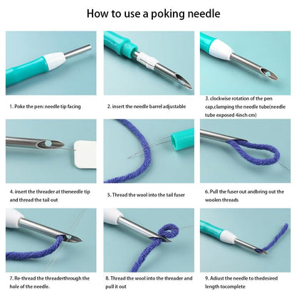 Embroidery Punch Needle Kit Frame, Punch Needle Kits Adults Beginner, Embroidery Starter Kit, Needle Punch Tool with 9.8x9.8in Punch Needles Fabric with Pattern, Threader, Yarns, Pinch Needle (Orange)