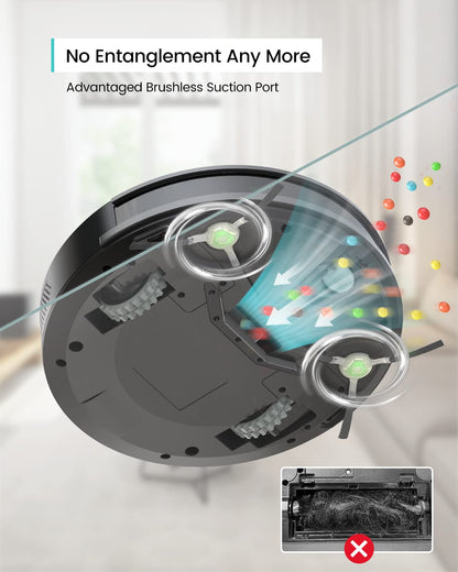 Lefant M210 Pro Robot Vacuum, Slim Quiet, 3 Adjustable Suction Levels, 6 Modes, Robot Vacuum Cleaner for Pet Hair, Hard Floors & Low Carpets, Self-Charging, WiFi/App/Alexa Control, Gray