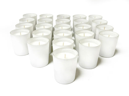 Simply Soson Scented Votive Candles, Bulk Set of 24 White Sage Small Candles Bulk, Votive Candles Scented in Glass, 10 Hours Burn, for Wedding, Birthday, Holiday Christmas & Home Decoration