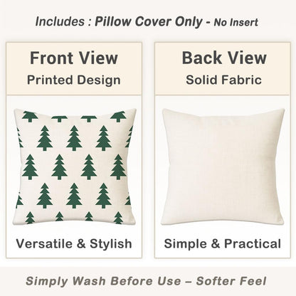 18x18 Set 2, Christmas Pillow Covers of Modern Farmhouse Xmas Holiday Throw Pillow Cases Decoration for Sofa Couch