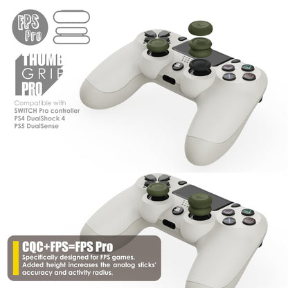 Skull & Co. Skin, CQC and FPS Thumb Grip Set Joystick Cap Analog Stick Cap for Nintendo Switch Pro Controller & PS5 / PS4 / Slim/Pro Controller- Black, 3Pairs(6pcs)