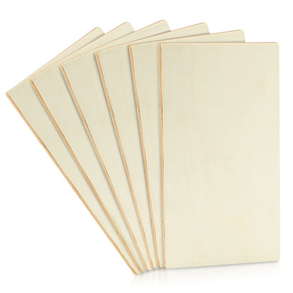 Juvale Wood Boards - 10.6 x 7 x 1/4 in, 6 Pack, Unfinished Poplar Plywood - Wood for Crafts, Blank Wooden Signs & DIY Painting Panel