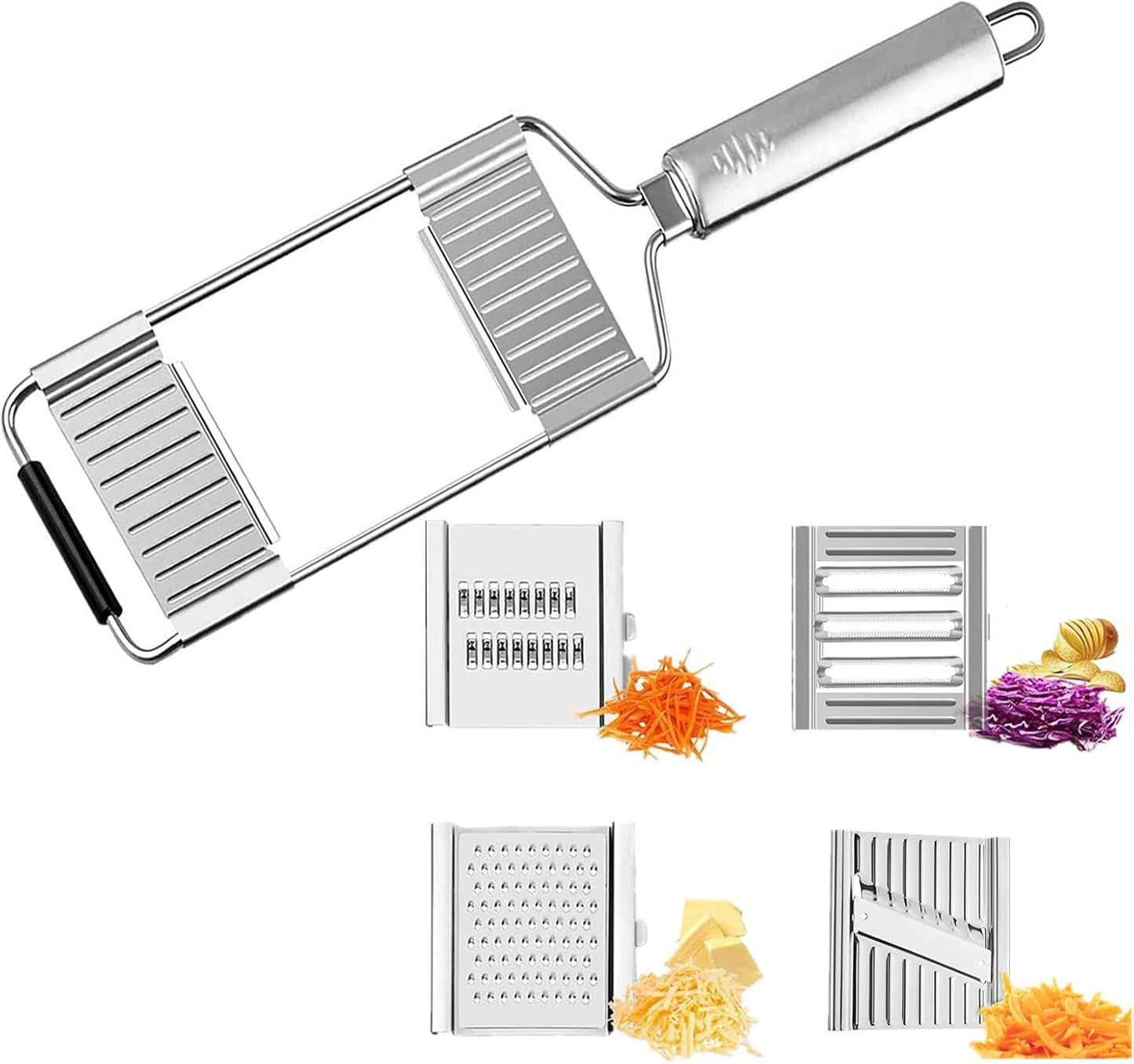 Ubrand 4 in 1 Multifunctional Vegetable Slicer, Cheese Grater, Potato Grater, Peeler Kitchen Tool for Salad, Fries,