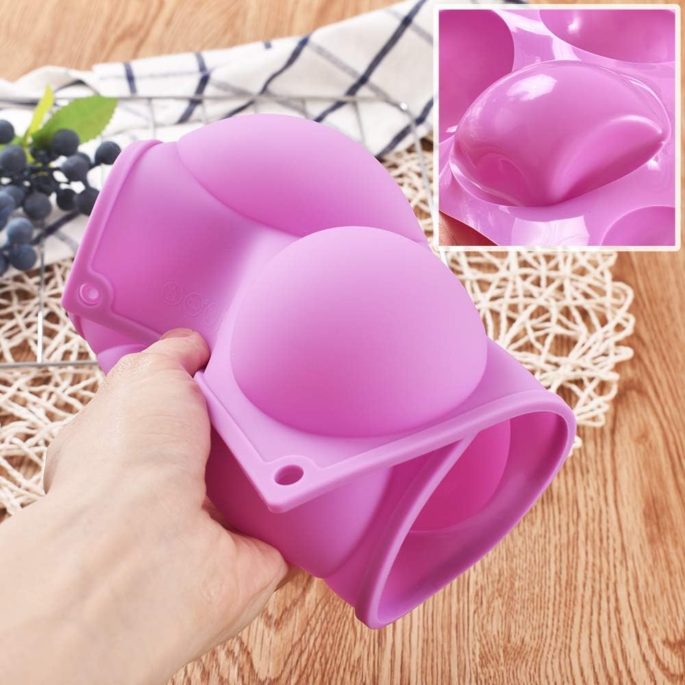 Newk 5 Holes Semi Sphere Silicone Mold, 3 Packs 5-Cavity Half Sphere Mold for Chocolate Bombs, Cake