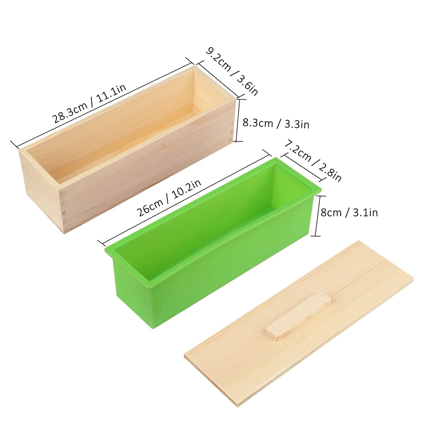 6 Pack 42 oz Soap Loaf Moldes, Soap Moldes for Soap Making with Wooden Boxes, Soap Bar Moldes Can Be Used for Homemade Soap Produce, Soap Making, Ideal Size and Large Capacity
