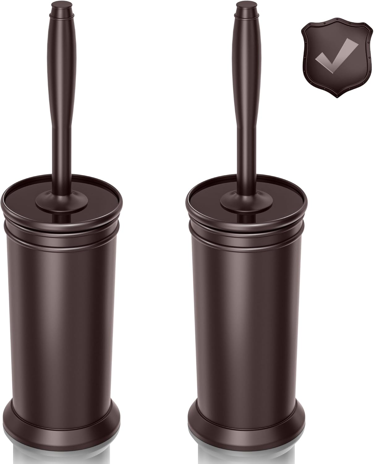 Set (2Pcs UPTRONIC Toilet Brush, Aluminum Alloy Toilet Brush and Holder with Long Handle Durable Bristles Toilet Bowl