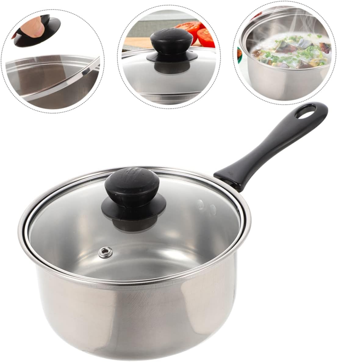 1 Set Stainless Steel Pot, Nonstick Saucepan with Lid, Deep Skillet, Stock Pot, Small Pan