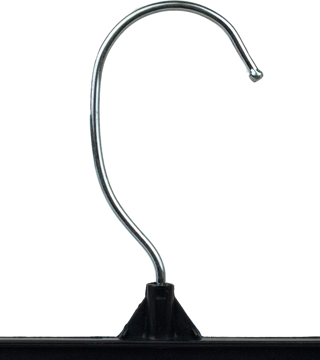 HangOn Pants Hangers, 14 Inch Recycled Plastic with Ridged Clips, Pack of 10 in Black