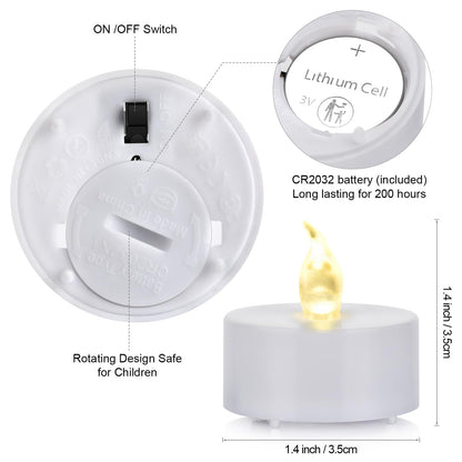 Tappovaly Battery Operated LED Tea Lights:24 Pack Flameless Votive Candles Lamp Realistic and Bright Flickering Long Lasting 200Hours for Wedding Holiday Party Home Decoration (Warm Yellow)