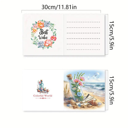 DDGYP 6 PCS Diamond Art Greeting Cards, 5.9x11.81 Inch DIY Diamond Painting Greeting Cards Kits with Envelopes, Diamond Art Cards for Birthday, Wedding, Christmas, Graduation, Celebration Gifts