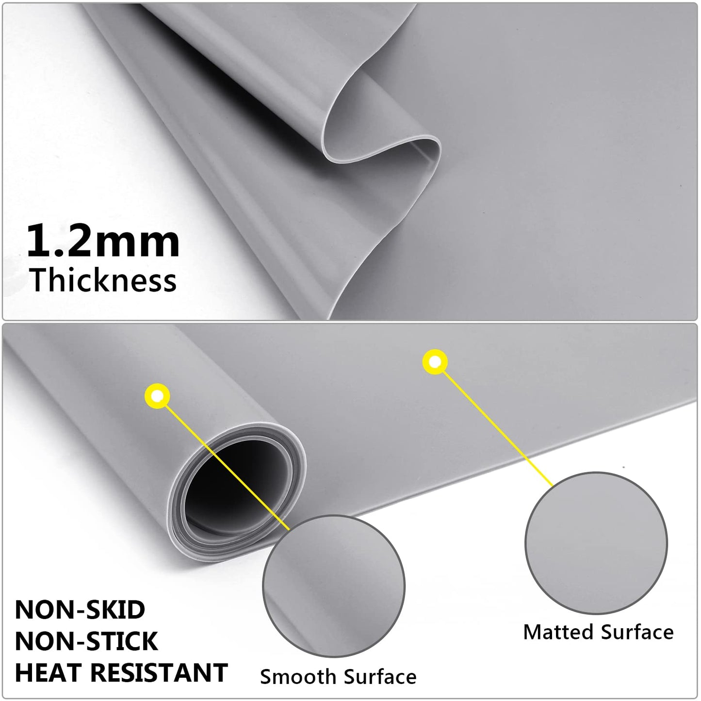 Gartful Oversize Silicone Mat for Crafts, 31.5 x 23.6 inches 1.2mm Thick Silicone Craft Pad for Jewelry Casting Resin Molds, Countertop Protector, Nonstick Placemat, Counter Table Mat, Light Grey