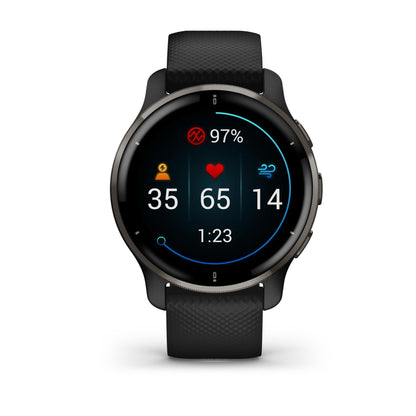 Garmin Venu 2 Plus, GPS Smartwatch with Call and Text, Advanced Health Monitoring and Fitness Features, Slate with Black Band