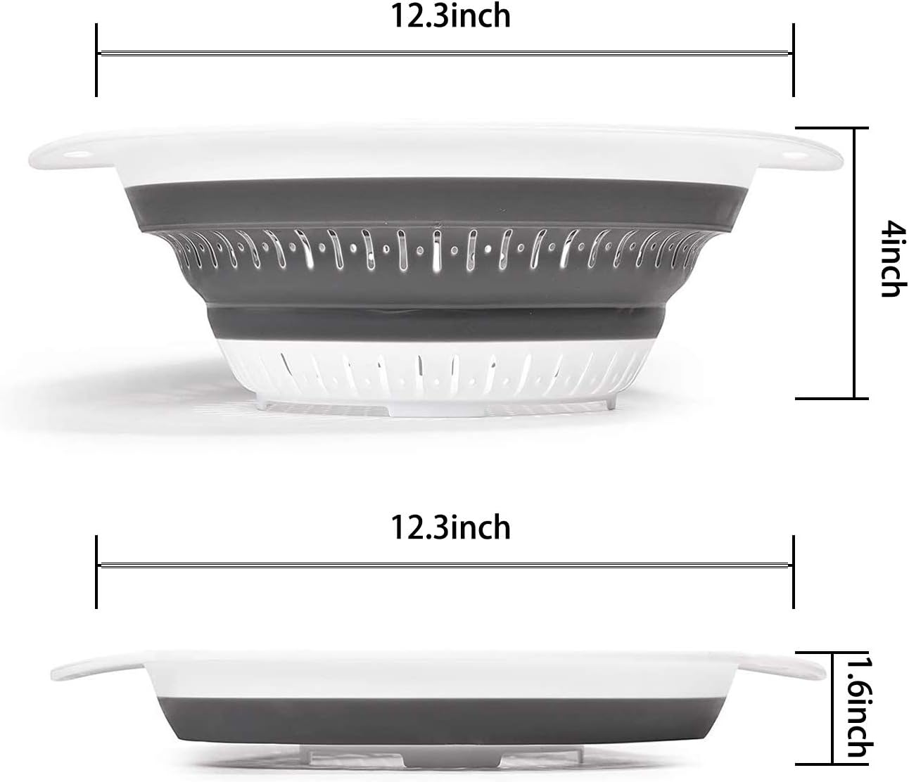 Collapsible Strainer/Colander Set of 2-Piece - 5 Quarts Food-Grade Silicone Kitchen Filter for Pasta, Veggies