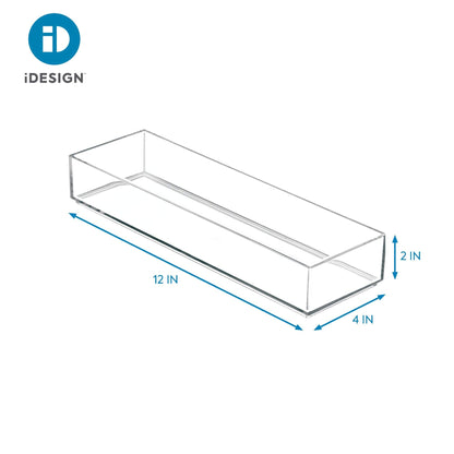 iDesign Clarity Drawer, Kitchen and Bathroom Organization Silverware, Spatulas, Gadgets, Large-Set of 2