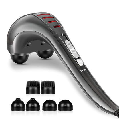 Hangsun Handheld Neck Back Massager for Pain Relief Deep Tissue, Electric Double Head Percussion Massage MG460 for Shoulder, Leg, Foot, Muscles, Full Body