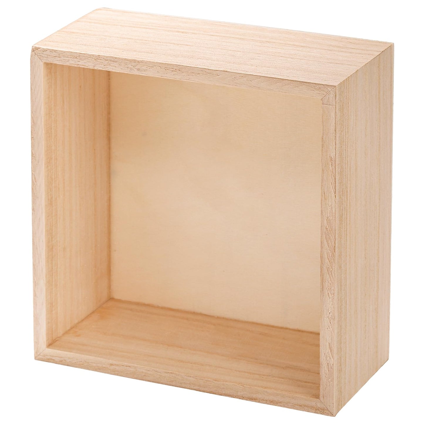 Frcctre 8 Pack Unfinished Wooden Box, 6 x 6 Inch Square Rustic Wooden Box Storage Organizer Boxes Small Wood Boxes for Crafts, Centerpiece, Home Decor, Storage, Collectibles, Succulent, Drawer