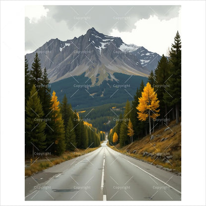 Scenic Drive Paint by Numbers Kit for Adults - DIY Mountain Road Through Autumn Forest Painting On Canvas, Acrylic Paint Set, Suitable for Beginners, Art for Home Decoration