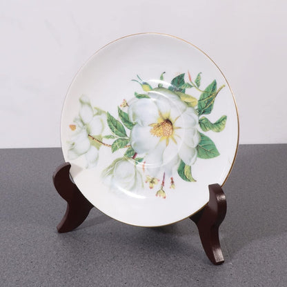 NOLITOY Vintage Wooden Plate Display Stand, 4 Inch Tabletop Holder for Pictures, Frames, and Plates