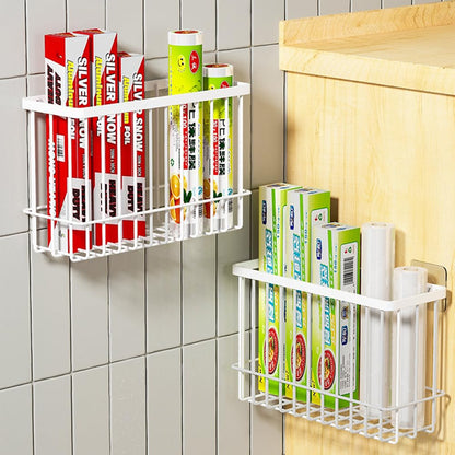 EigPluy 2 Piece Kitchen Cabinet Door Storage Box,Self Adhesive Wall Mounted Storage Boxes,Wardrobe/Bathroom/Refrigerator Small Items Organizer Storage Box (White)