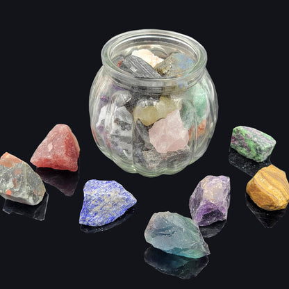 30Pcs Rock & Mineral Collection Kit Natural Rocks for Tumbling Polishing Gemstone Raw Crystals Rough Stones for Wicca & Reiki
