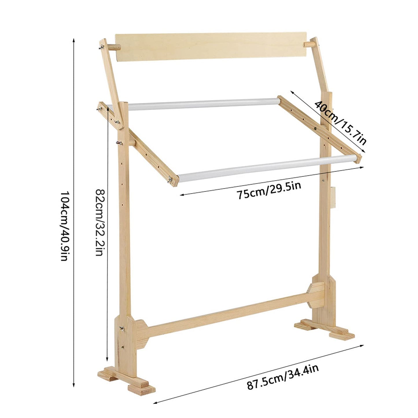 Adjustable Embroidery Stand, Large Size Wood Frame Embroidery Hoop Stand Rotated Cross Stitch Stand for Cross Stitch Needlework Sewing Tools