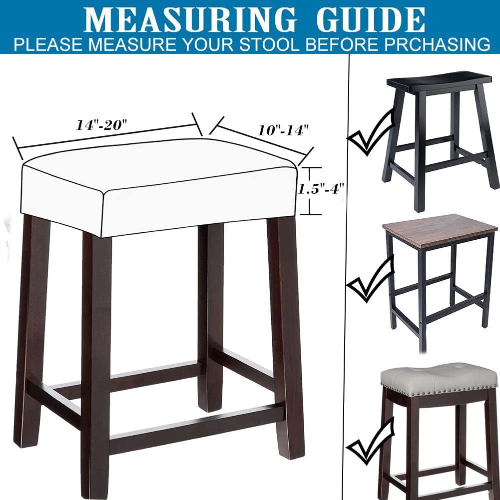 HFCNMY Rectangle,4 Pack Counter Stool Covers Stretch Rectangle Bar Stool Covers Jacquard Vanity Stool Cover Washable