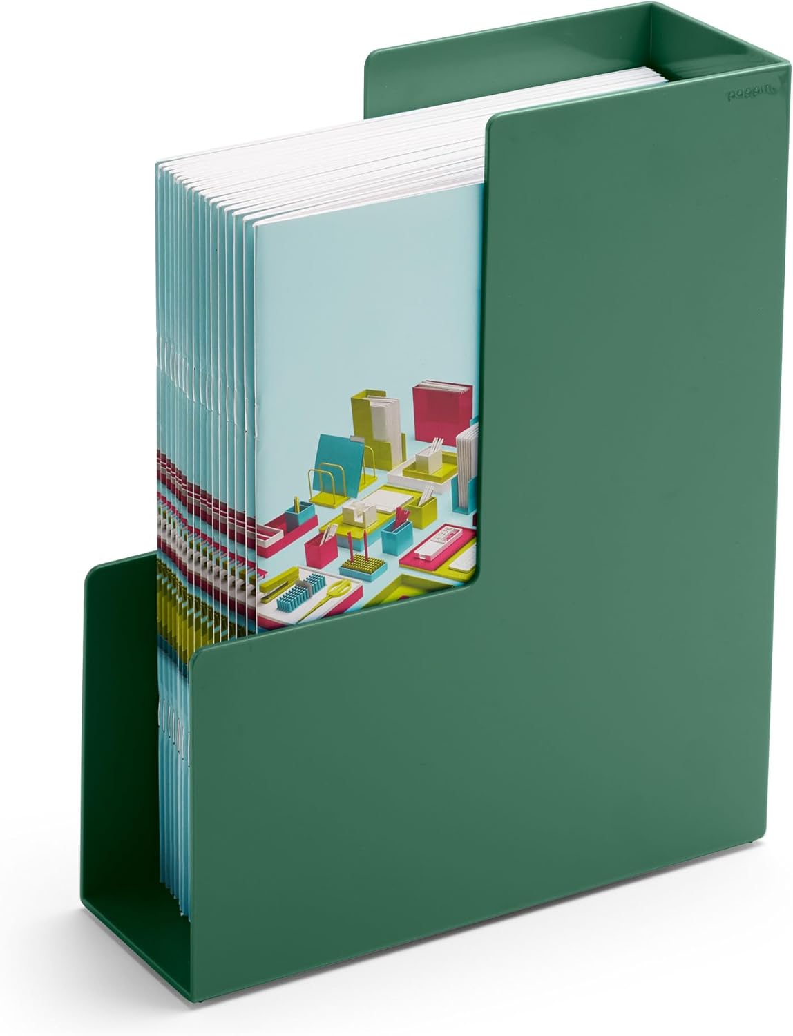 Poppin Magazine Holder, Durable Hard Plastic File Organizer, Multiple Colors Available