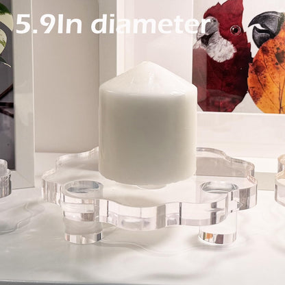 BSTIONYI 2 Pcs Acrylic Display Risers Set, 6.2 Inch Diameter Thick Clear Scalloped Stands,Tiered Tray Riser Pedestal Stand for Home Decor, Double as Tabletop Jewelry Pland Display or Mini Cake Stand (6.2 Inch - 2 Pcs)