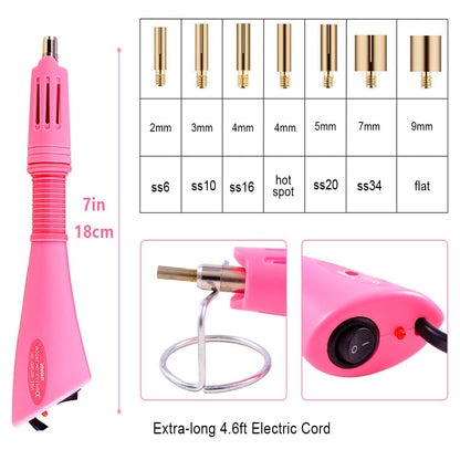 Hotfix Rhinestones Applicator Bedazzler Hot Fix Applicator Tool Kit with 3 Boxes Crystal Gems for Bedazzling Clothes Clothing Fabric Bedazzle, Heat Bedazzled Diamond Pen Setter Iron on Wand with Tips