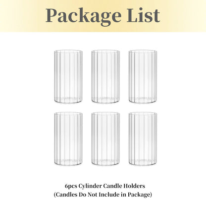 Hewory Glass Hurricane Candle Holder Set of 12, Clear Glass Candle Holders for Pillar Candles Floating Candles, 4 inch Glass Cylinder Hurricane Vases for Centerpieces Wedding Christmas Home Decor