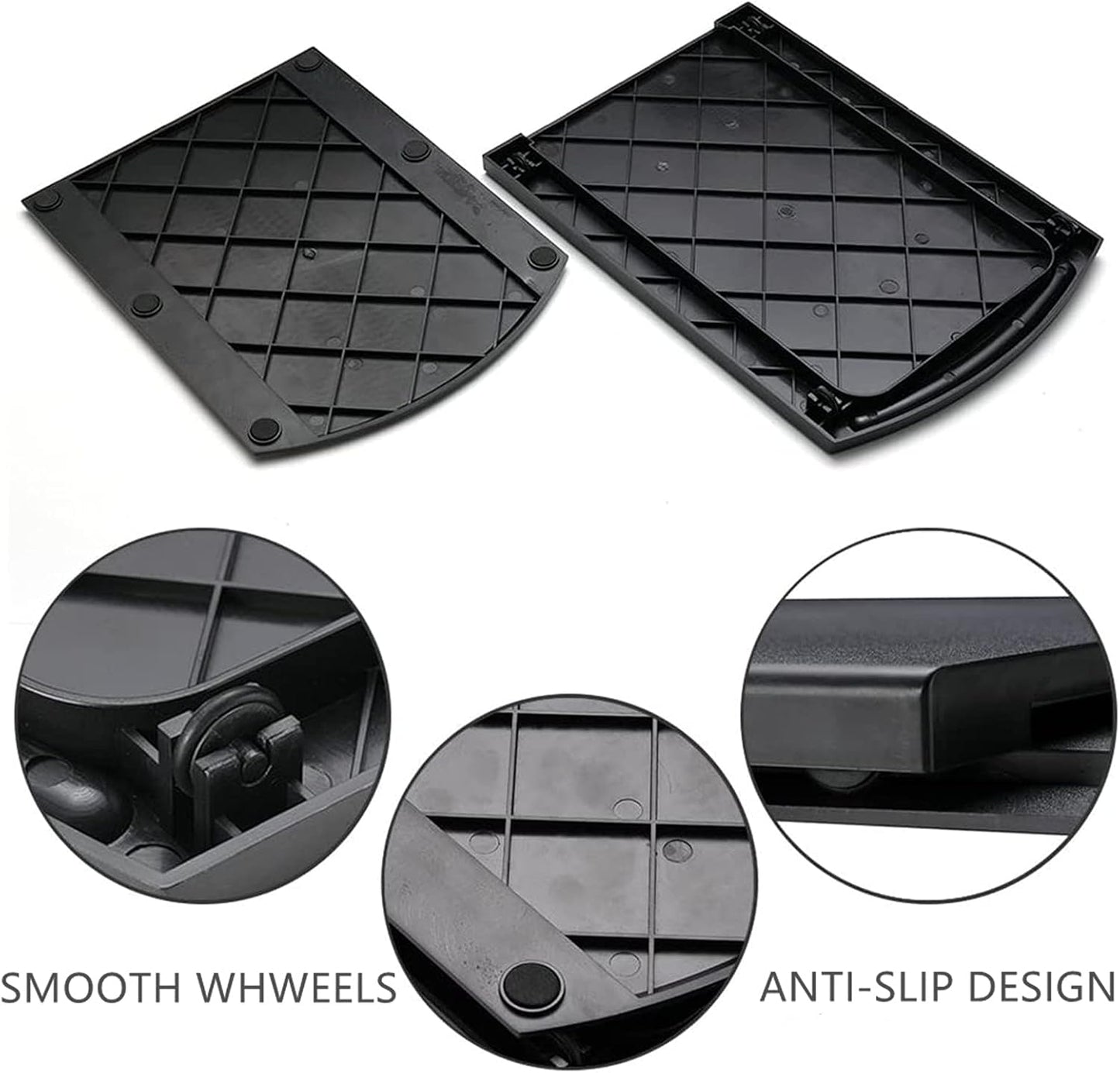 Kitchen Caddy Sliding Coffee Maker Tray Mat 12" - Blender Toaster Countertop Storage with Smooth Rolling Wheels (Black)