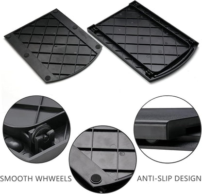Kitchen Caddy Sliding Coffee Maker Tray Mat 12" - Blender Toaster Countertop Storage with Smooth Rolling Wheels (Black)